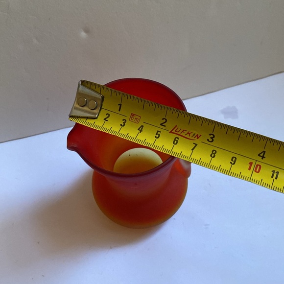 Amberina satin glass small decorative glass pitcher - Picture 4 of 7